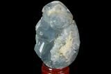 Bargain, Crystal Filled Celestine (Celestite) Egg Geode - Madagascar #98789-1